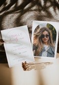 Ladies 21st birthday invitation, boho finally twenty one birthday party invite with photo decoration and print, modern birthday invite -C007