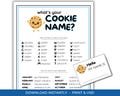 Cookie Name Generator Game, Printable What's Your Cookie Name, Cookie Name Tags, Name Generator Game, Cookie Exchange Activity for All Ages
