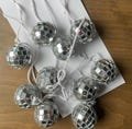 6FT Festive Mirror Ball Garland, Disco Ball Bunting, Crystal New Years Eve Decor, 9 pc Holiday Glass Mirror Balls | DIY Glass Ball Ornaments