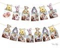 Winnie The Pooh Photo Banner Baby Shower Decorations, Editable Birthday Hanging Bunting Party Flag Printable, Monthly Milestone