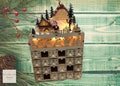 Wooden Advent Calendar - DIY Wooden light up advent calendar- Fill your own drawers-Resusable Keepsake-Festive scene