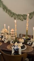 Event Set ? Bow Garland, Napkin Holders & Taper Candles in Ivory