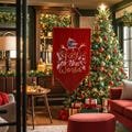 Christmas Flag Banner, Personalized Christmas Sign, Custom Christmas Sign, Fabric Signage, Custom Linen Christmas Signs, Christmas Decor