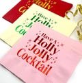 Christmas Party Napkins, Have A Holly Jolly Cocktail, Nostalgic Christmas Party Decorations, Cocktail Napkins, Hot Foil Stamped