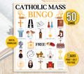 Catholic Mass Bingo, First Communion Bingo, 50 Catholic Mass Bingo Cards, Bible Activity For Kids, Sunday School Bingo, Faith Formation Game