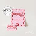 Cherry on Top Diaper Raffle Sign Printable, Diaper Raffle Tickets, Instant Download Wavy border, Modern Design Couples Baby-Q, COT005