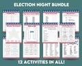 Election Night Printable Game Bundle for 2024 Presidential Race Watch Party, Games and Activities for Family, Friends, or School Classroom