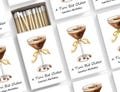 Birthday Matchboxes - A Tini Bit Older/Bow Espresso Martini Birthday Party Favors/Custom Matchbooks/Dirty Martini Matchboxes/Custom Matches