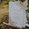 Boho Baby Shower Pampas Grass Welcome Sign, Modern Arch Hello Baby Welcome Printable Template, Gender Neutral, Digital Download