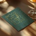 Champagne Doodle Foil Stamp Engagement Napkins, Personalized Gold Foil Wedding Napkins, Custom Couple Names Engagement Party Cocktail Napkin