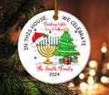 Hanukkah Christmas Ornament Personalized Interfaith Family Gift Christmas Hanukkah Chrismukah Family Jewish Christmas Ornament CZL521