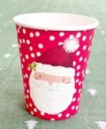 6 Santa Paper Cups, Christmas Paper Cups, Disposable Christmas Cups, Christmas Tableware, Kids Christmas Paper Cups, Santa Cups