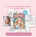 Personalized Princess Birthday Party Coloring Book,  Custom Princess Coloring Book, Personalized Party Favors,  Princess Birthday Decoration