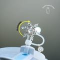Spinner Crystal Snowflake Straw Hat,Shining Snowflake Straw Topper,Snowflake Stanley Cup Charm,Snowflake Staw Cover,Snowflake Accessories