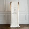 Linen Baby Shower Sign, White Welcome Sign, Chiffon Fabric Shower Banner, Personalized Canvas Decorations, Bridal Shower Sign, Wedding Drop