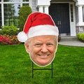 Santa's Favorite President Yard Sign - Trump Santa Claus Christmas Lawn Sign, Trump Make America Great Again Yard Sign with Metal H-Stake