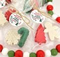 Christmas Soap Gifts - 2 Soaps Per Bag - Holiday Party Favors, Winter Baby Shower, Bulk Guest Gifts, Snowflake Tree Snowman Santa Shapes