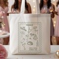 Mexico Wedding | Mexico Handrawn Favor Bags | Mexico  Tote Bag | Tulum Tote Bags | Mexico Bachelorette Tote | bachelorette tote for Guests